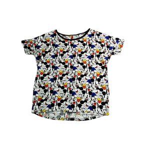 H&M Divided Disney Mickey Donald Goofy Face Faces T-Shirt Short Sleeve Top Small